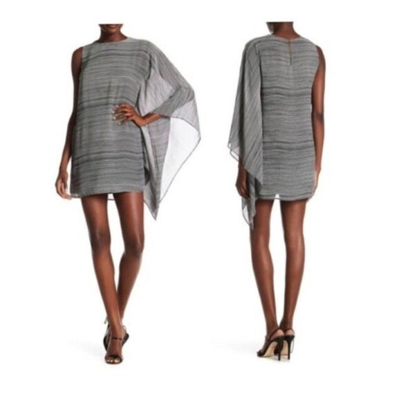 ALI & JAY One Shoulder Drape Striped Cocktail Dress New Size M - Picture 2 of 10